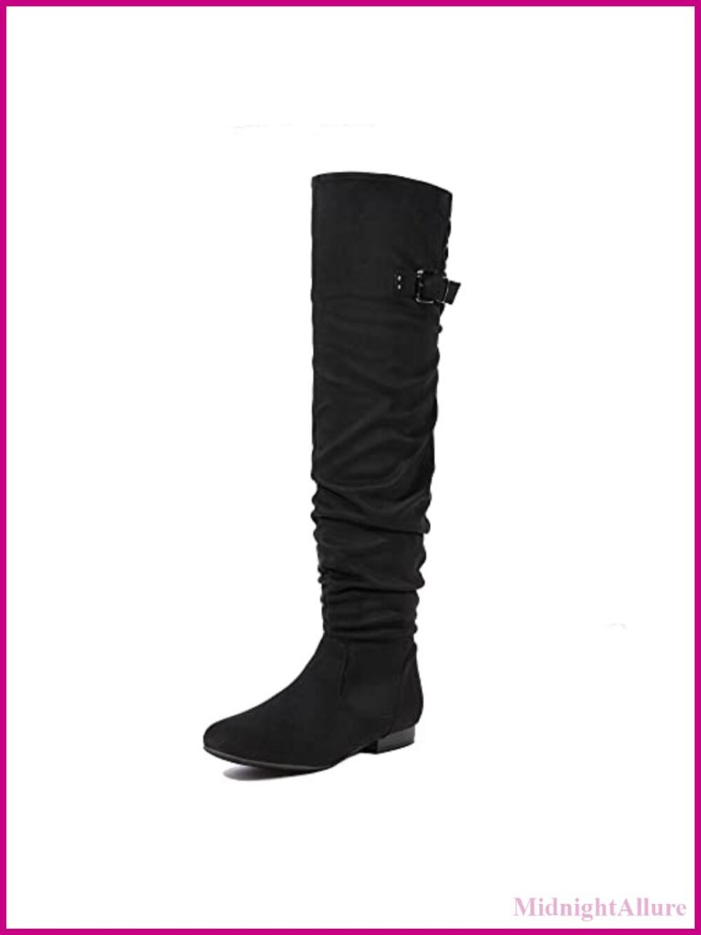 Women's Over The Knee Flat Slouch Thigh Boots Faux Suede Faux Fur Lined